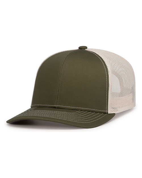 Pacific Headwear 104S Contrast Stitch Trucker Snapback at GotApparel