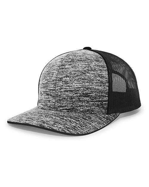 Pacific Headwear 106C Aggressive Heather Trucker Snapback Cap at GotApparel