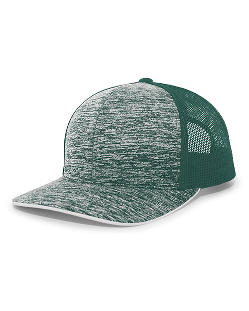 Pacific Headwear 106C Aggressive Heather Trucker Snapback Cap at GotApparel