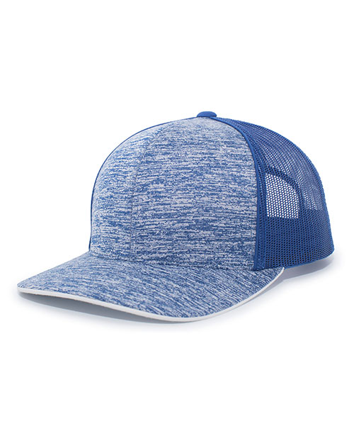 Pacific Headwear 106C  Aggressive Heather Trucker Snapback Cap at GotApparel