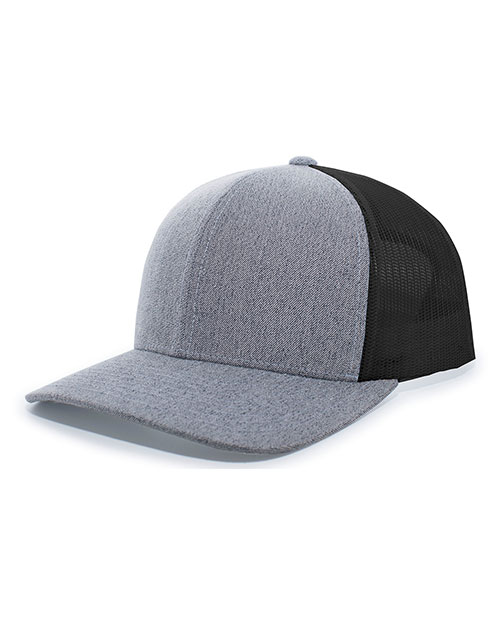 Pacific Headwear 110C  Heather Trucker Snapback Cap at GotApparel