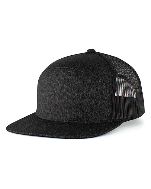 Pacific Headwear P710  Heather 6-Panel Arch Trucker Snapback Cap at GotApparel