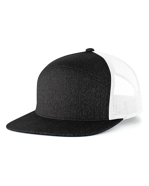 Pacific Headwear P710 Heather 6-Panel Arch Trucker Snapback Cap at GotApparel
