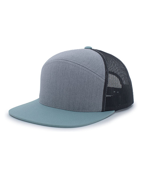 Pacific Headwear P787 6-Panel Arch Trucker Snapback Cap at GotApparel
