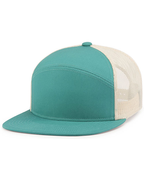 Pacific Headwear P787 6-Panel Arch Trucker Snapback Cap at GotApparel