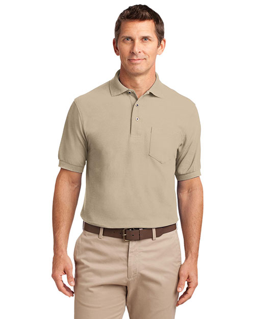 Port Authority K500P Men Silk Touch Polo With Pocket at GotApparel