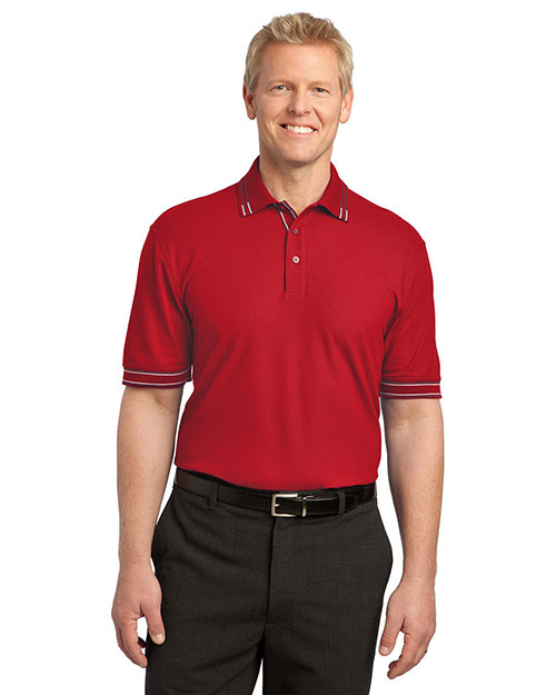 Port Authority K502 Men Silk Touch Tipped Polo at GotApparel