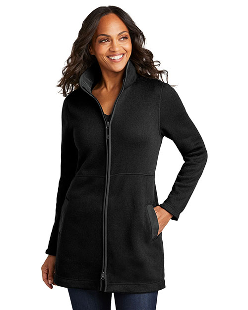 Port Authority ® Ladies Arc Sweater Fleece Long Jacket L425 at GotApparel