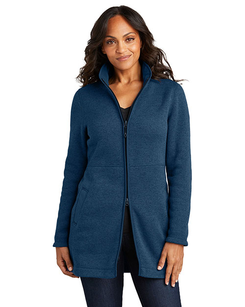 Port Authority ® Ladies Arc Sweater Fleece Long Jacket L425 at GotApparel
