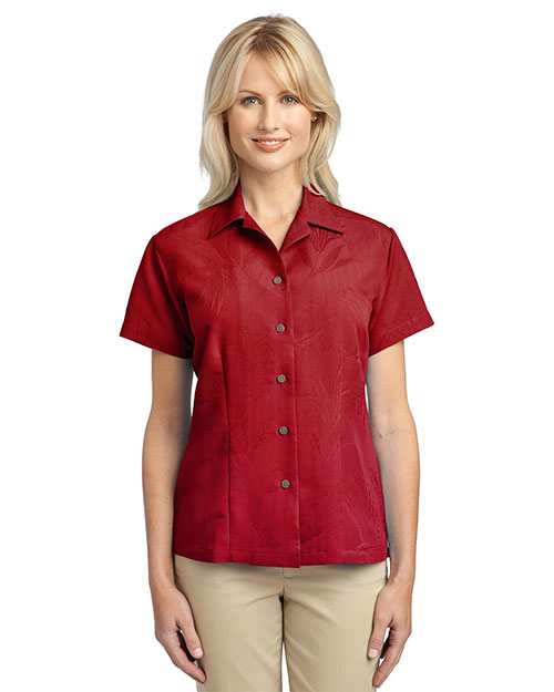 Port Authority L536 Women Patterned Easy Care Camp Shirt at GotApparel