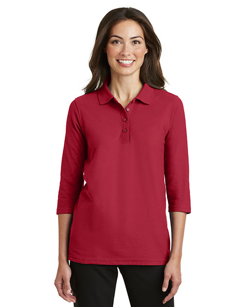 Port Authority L562 Women Silk Touch 3/4-Sleeve Polo at GotApparel