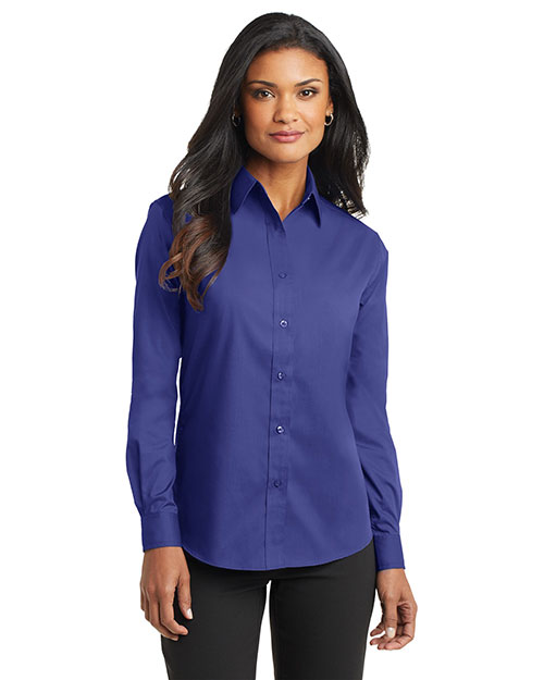 Port Authority L632 Women Long-Sleeve Value Poplin Shirt | GotApparel.com