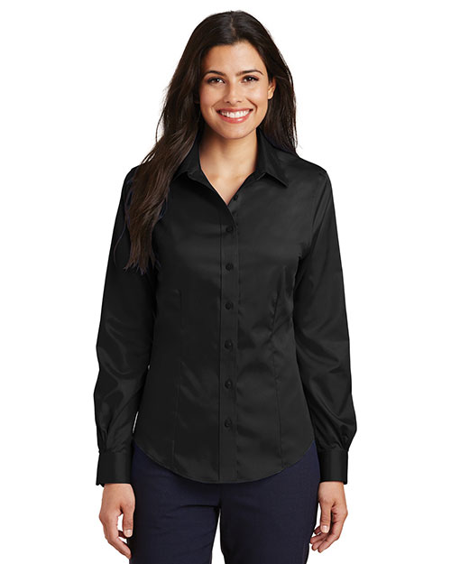 Port Authority L638 Women Long-Sleeve Non-Iron Twill Shirt | GotApparel.com