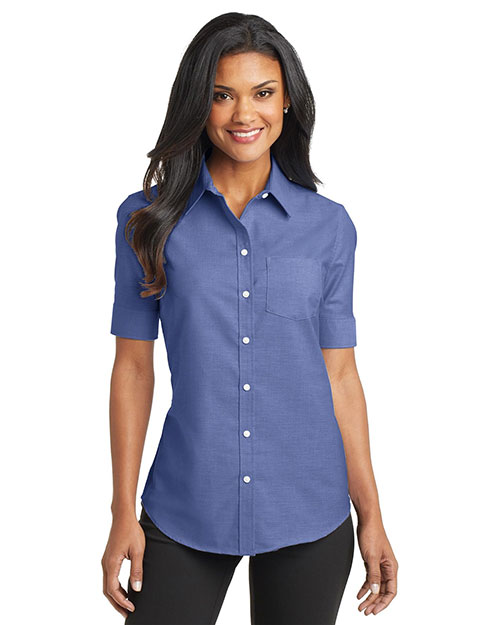 Port Authority L659 Women Short-Sleeve Superpro Oxford Shirt at GotApparel