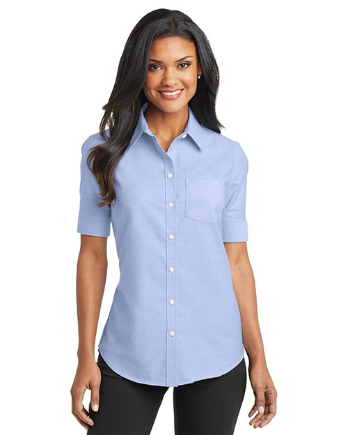 Port Authority L659 Women Short-Sleeve Superpro Oxford Shirt at GotApparel