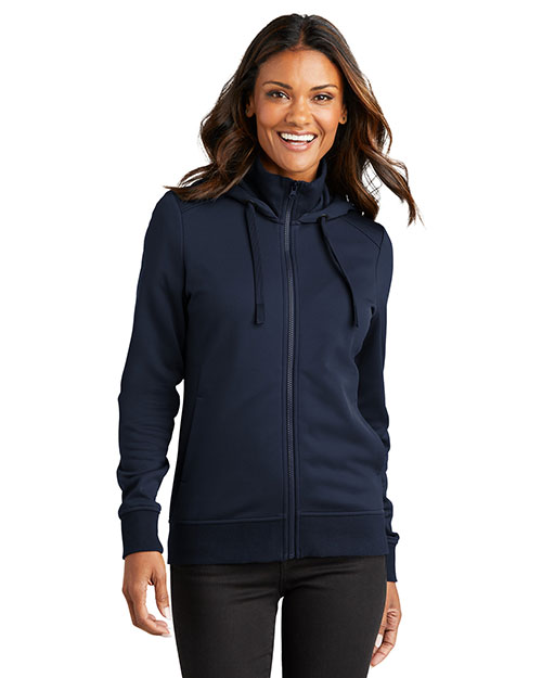 Port Authority Ladies Smooth Fleece Hooded Jacket L814 at GotApparel