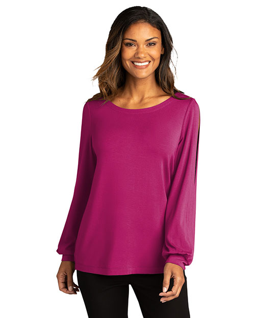 Port Authority LK5600 Women ® Ladies Luxe Knit Jewel Neck Top. at GotApparel