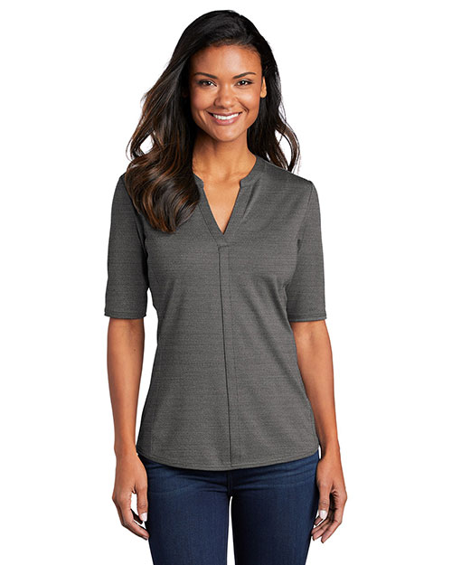 Port Authority LK583 Women Stretch Heather Open Neck Top at GotApparel