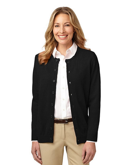 Port Authority LSW304 Women Value Jewel Neck Cardigan at GotApparel
