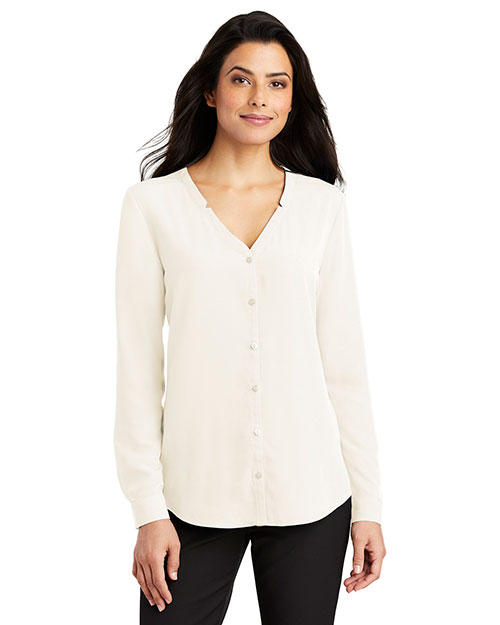 Port Authority LW700 Ladies 4.1 oz Long Sleeve Button-Front Blouse at GotApparel