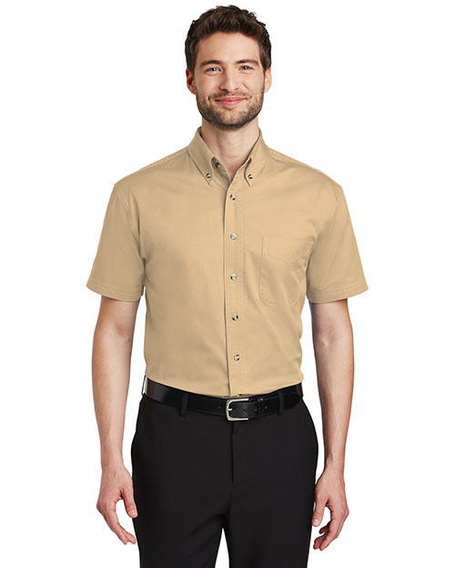 Port Authority S500T Men Short-Sleeve Twill Shirt at GotApparel