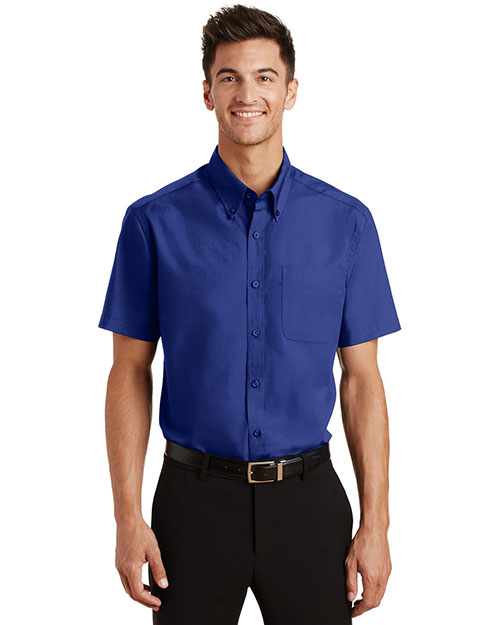 Port Authority S633 Men Short-Sleeve Value Poplin Shirt at GotApparel