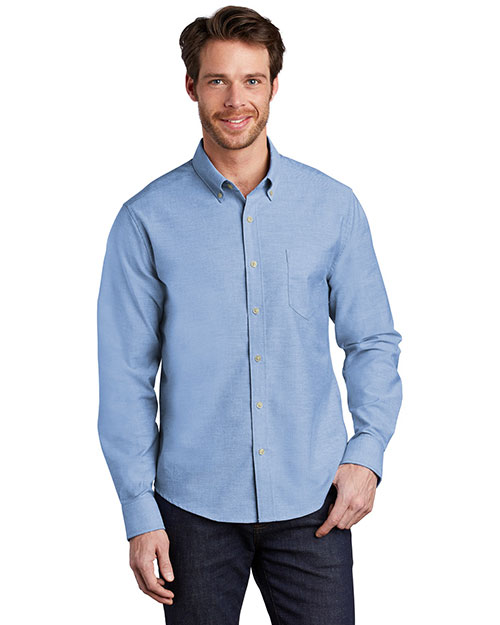 Port Authority S651 Men Untucked Fit SuperPro ™ Oxford Shirt at GotApparel