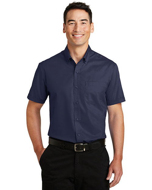 Port Authority S664 Men Short-Sleeve Superpro Twill Shirt at GotApparel