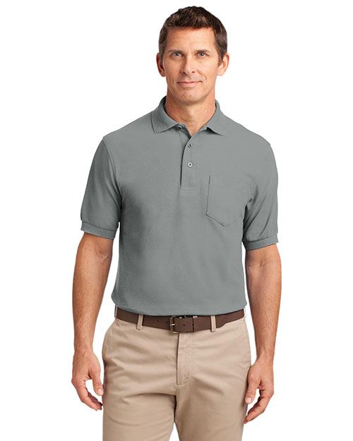 Port Authority TLK500P Men Tall Silk Touch Polo With Pocket at GotApparel