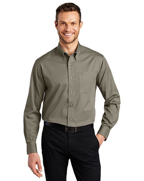 Port Authority TLS600T Men Tall Long-Sleeve Twill Shirt at GotApparel