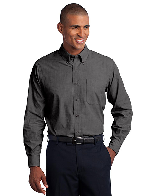 Port Authority TLS640 Men Tall Crosshatch Easy Care Shirt at GotApparel
