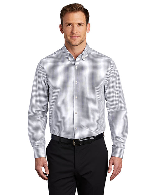 Port Authority W644 Men Broadcloth Gingham Easy Care Shirt at GotApparel