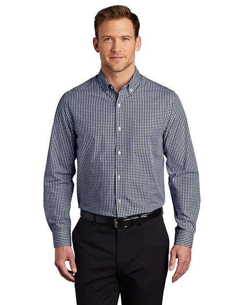 Port Authority W644 Men Broadcloth Gingham Easy Care Shirt at GotApparel