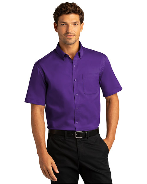 Port Authority W809 Men ® Short Sleeve Superpro React™ Twill Shirt. at GotApparel