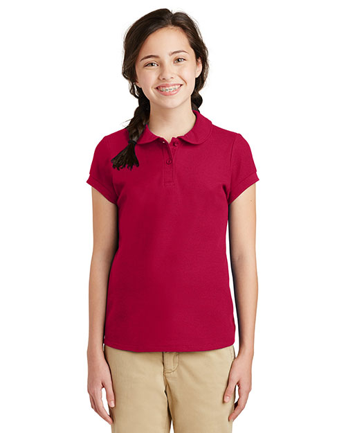 Port Authority YG503 Girls Silk Touch Peter Pan Collar Polo at GotApparel