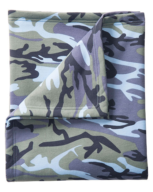 Port & Company BP78C Unisex Camo Sweatshirt Blanket at GotApparel
