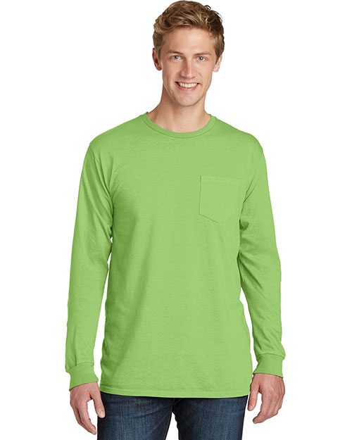 Port & Company PC099LSP Men Essential Pigment-Dyed Long-Sleeve Pocket Tee at GotApparel