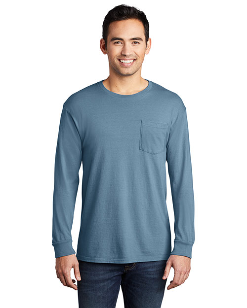 Port & Company PC099LSP Men Essential Pigment-Dyed Long-Sleeve Pocket Tee at GotApparel