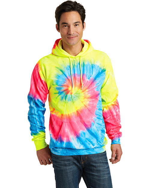 Port & Company PC146 Men Essential Tie-Dye Pullover Hooded Sweatshirt at GotApparel