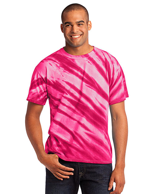 Port & Company PC148 Men Essential Tiger Stripe Tie-Dye Tee at GotApparel