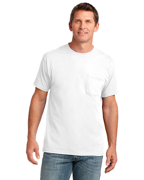 Port & Company PC54P Men 5.4 Oz 100% Cotton Pocket T-Shirt at GotApparel