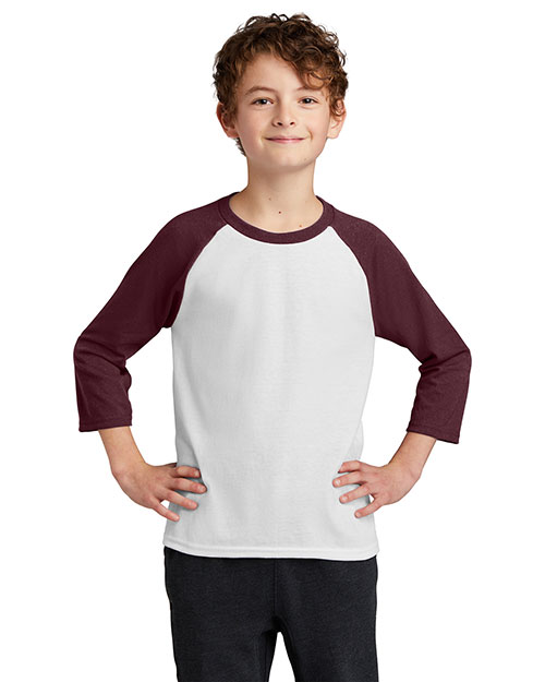 Port & Company PC55YRS Boys 50/50 Cotton/Poly 3/4-Sleeve Raglan T-Shirt at GotApparel