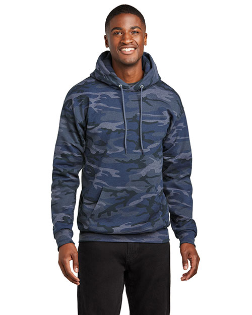 Port & Company PC78HC Men   Core Fleece Camo Pullover Hooded Sweatshirt at GotApparel