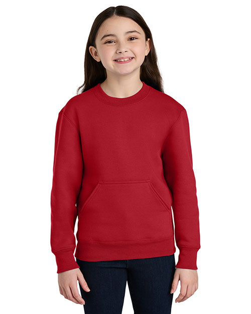 Port & Company PC78YPKT  Youth Core Fleece Crewneck Pocket Sweatshirt at GotApparel