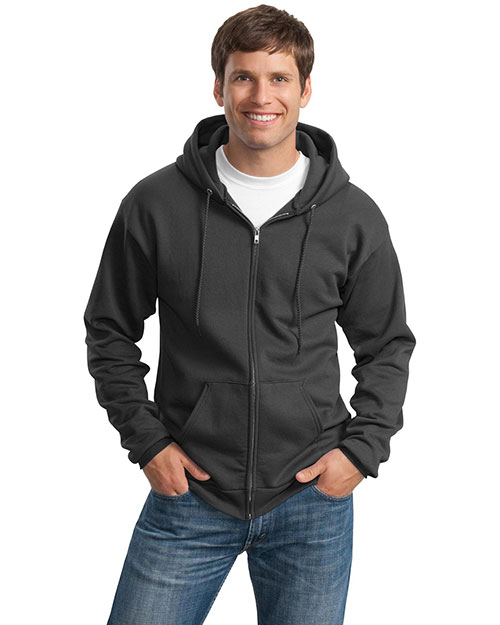 Port & Company PC90ZHT Men Tall Ultimate Full-Zip Hooded Sweatshirt at GotApparel