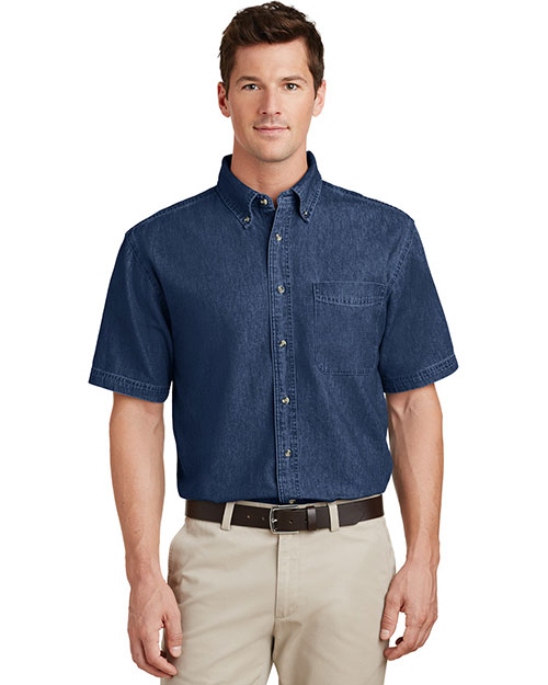 Port & Company SP11 Men Short-Sleeve Value Denim Shirt at GotApparel