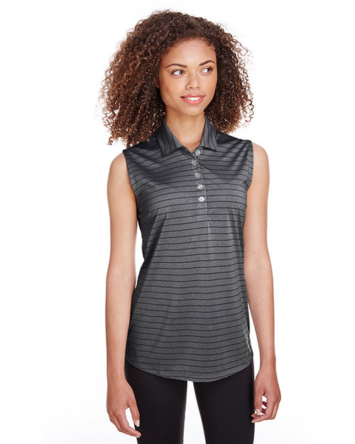 Custom Embroidered Puma Golf 597222 Women Ladies' Rotation Stripe Sleeveless Polo at GotApparel