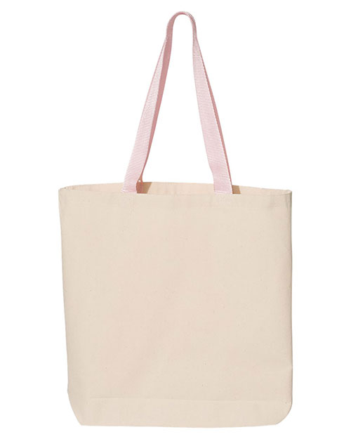 Q-Tees Q4400  11L Canvas Tote with Contrast-Color Handles at GotApparel