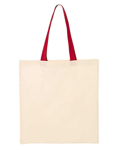 Q-Tees QTB6000  Economical Tote with Contrast-Color Handles at GotApparel