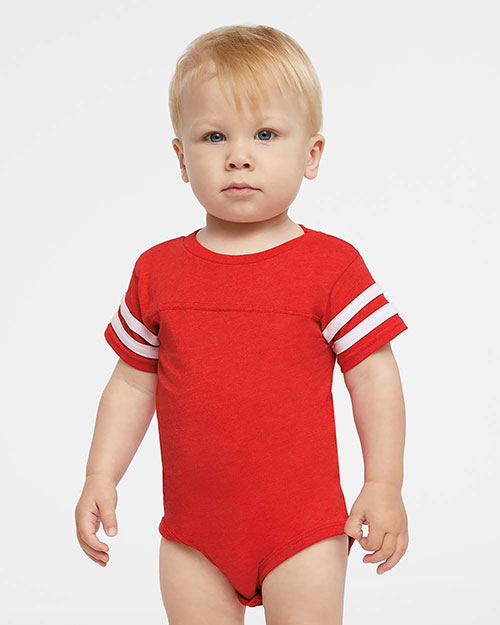 Rabbit Skins 4437 Toddler Fine Jersey Football Bodysuit at GotApparel